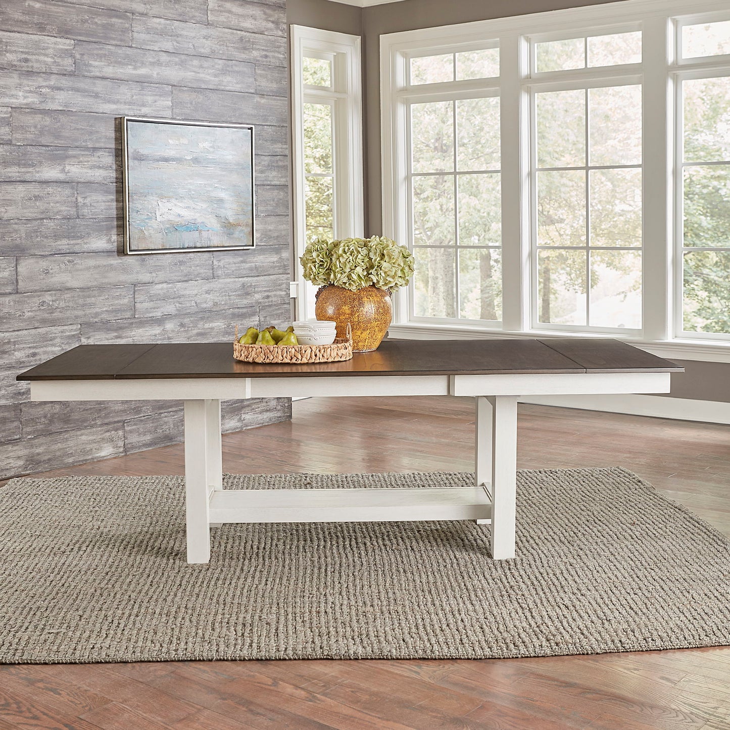 Brook Bay - Trestle Table - White & Brown - Hornell Furniture Outlet