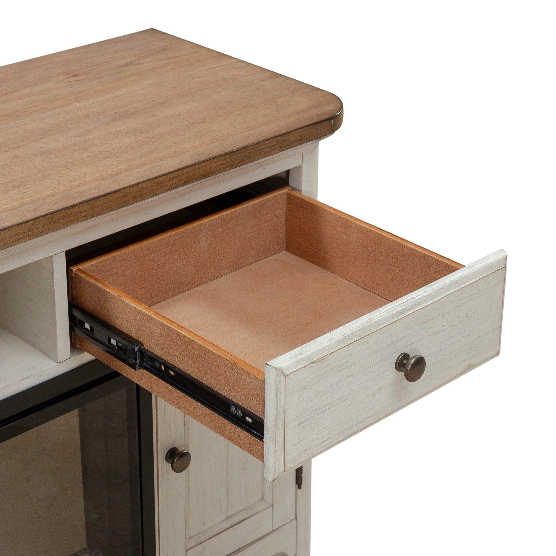 Fireplace TV Consoles - 79" Console With Fire - Medium Brown - Hornell Furniture Outlet