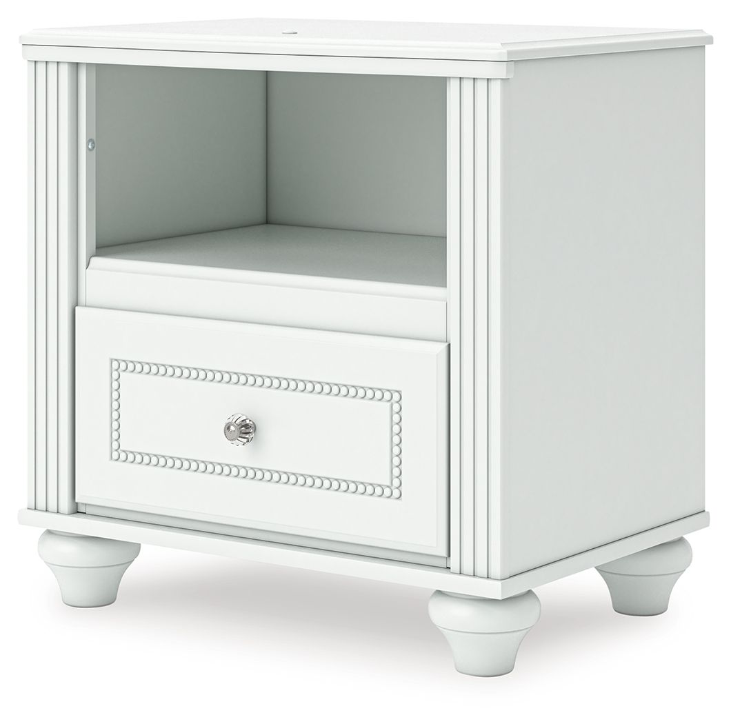 Kozlani - One Drawer Night Stand - White - Hornell Furniture Outlet