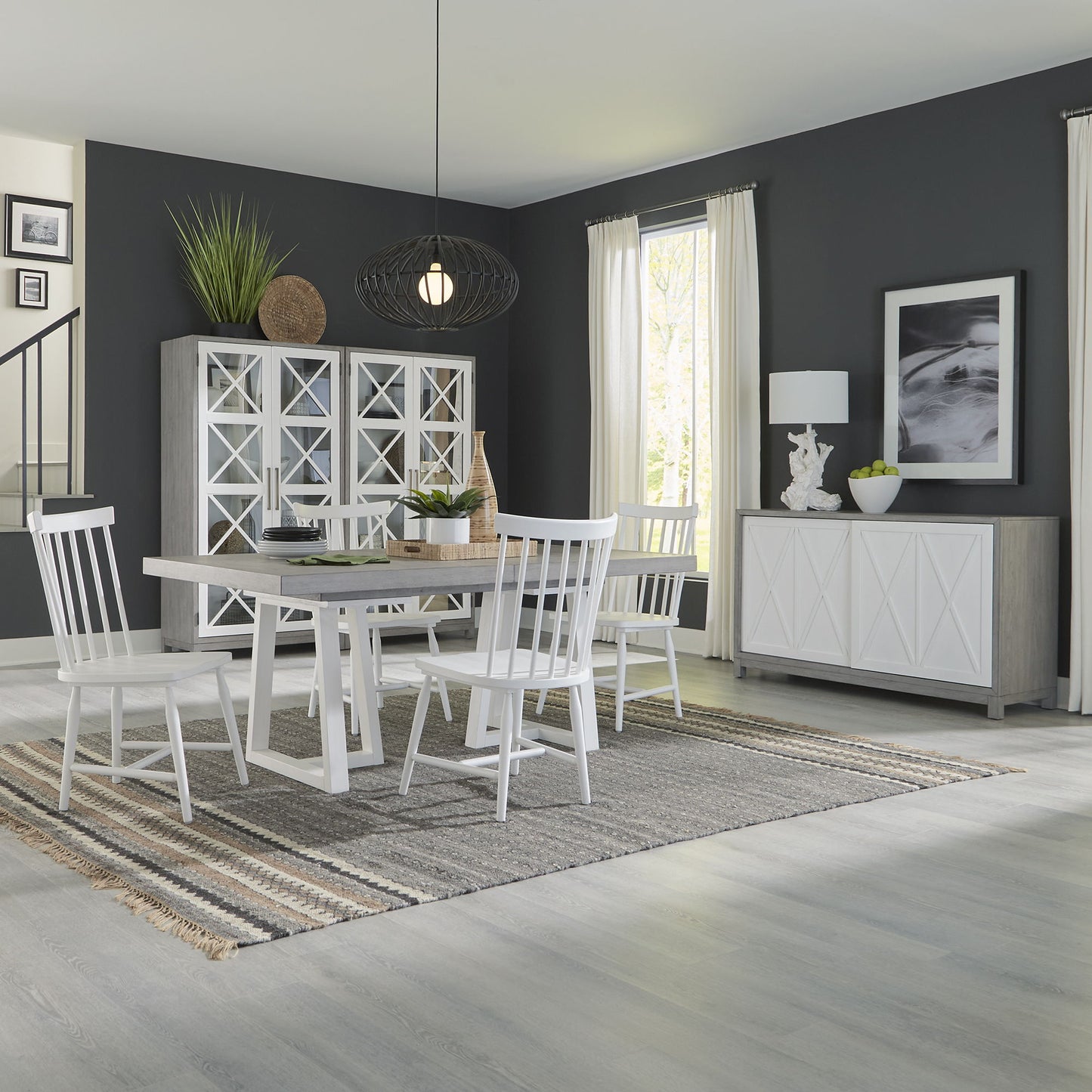 Palmetto Heights - Optional Double Pedestal Table Set - Hornell Furniture Outlet