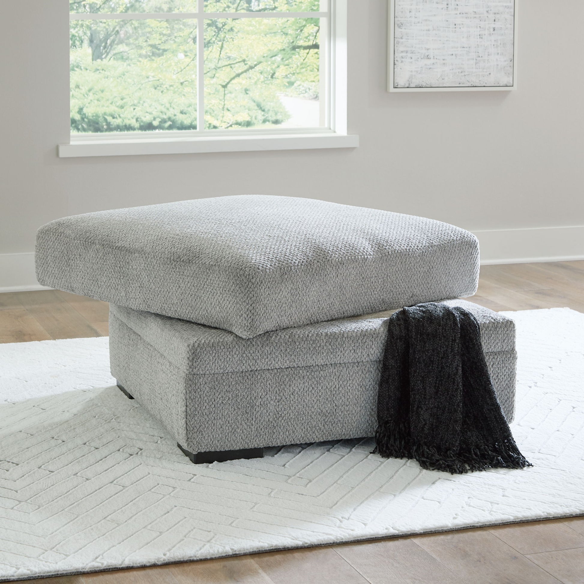 Casselbury - Cement - Ottoman With Storage - Hornell Furniture Outlet