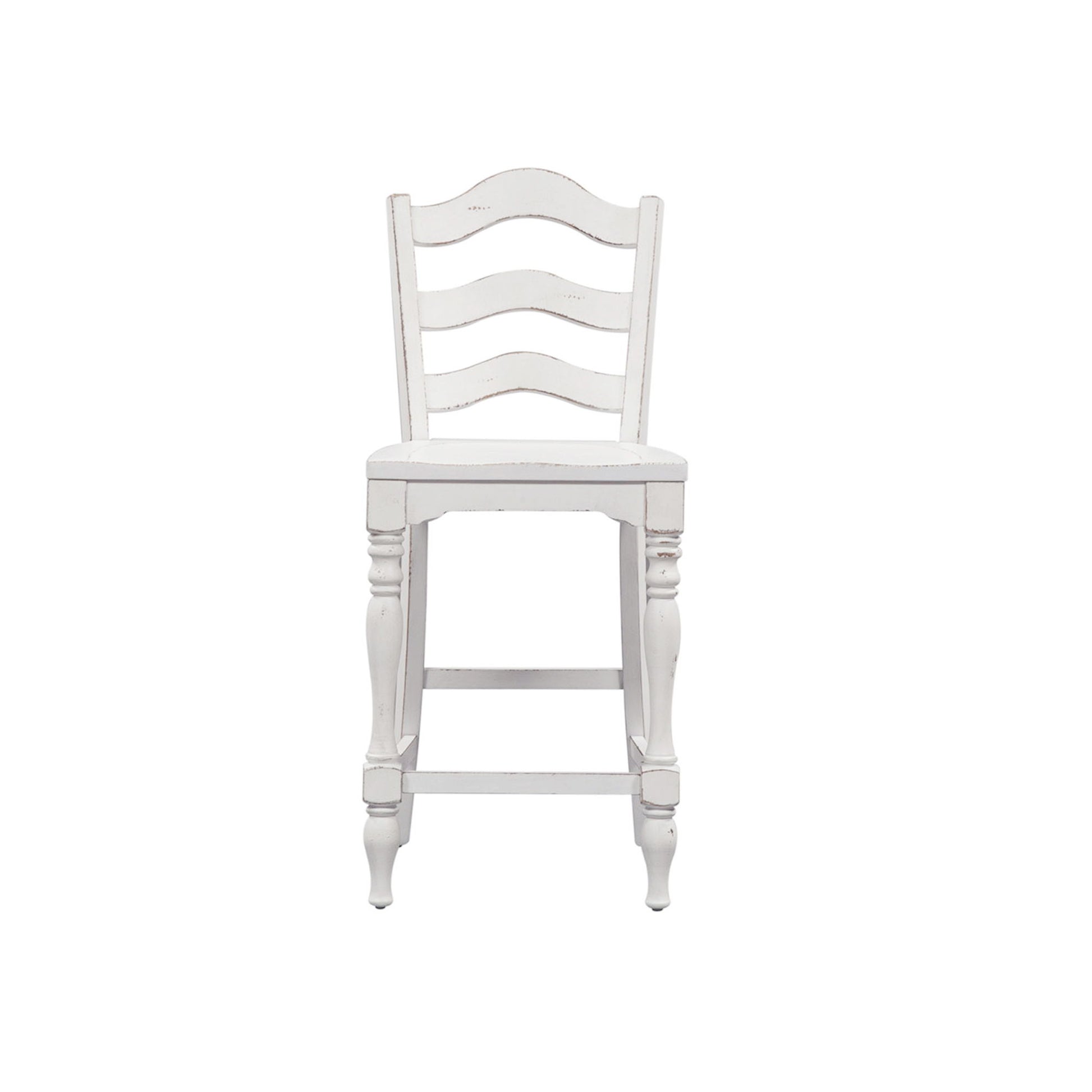 Magnolia Manor - Ladder Back Counter Chair - White - Hornell Furniture Outlet