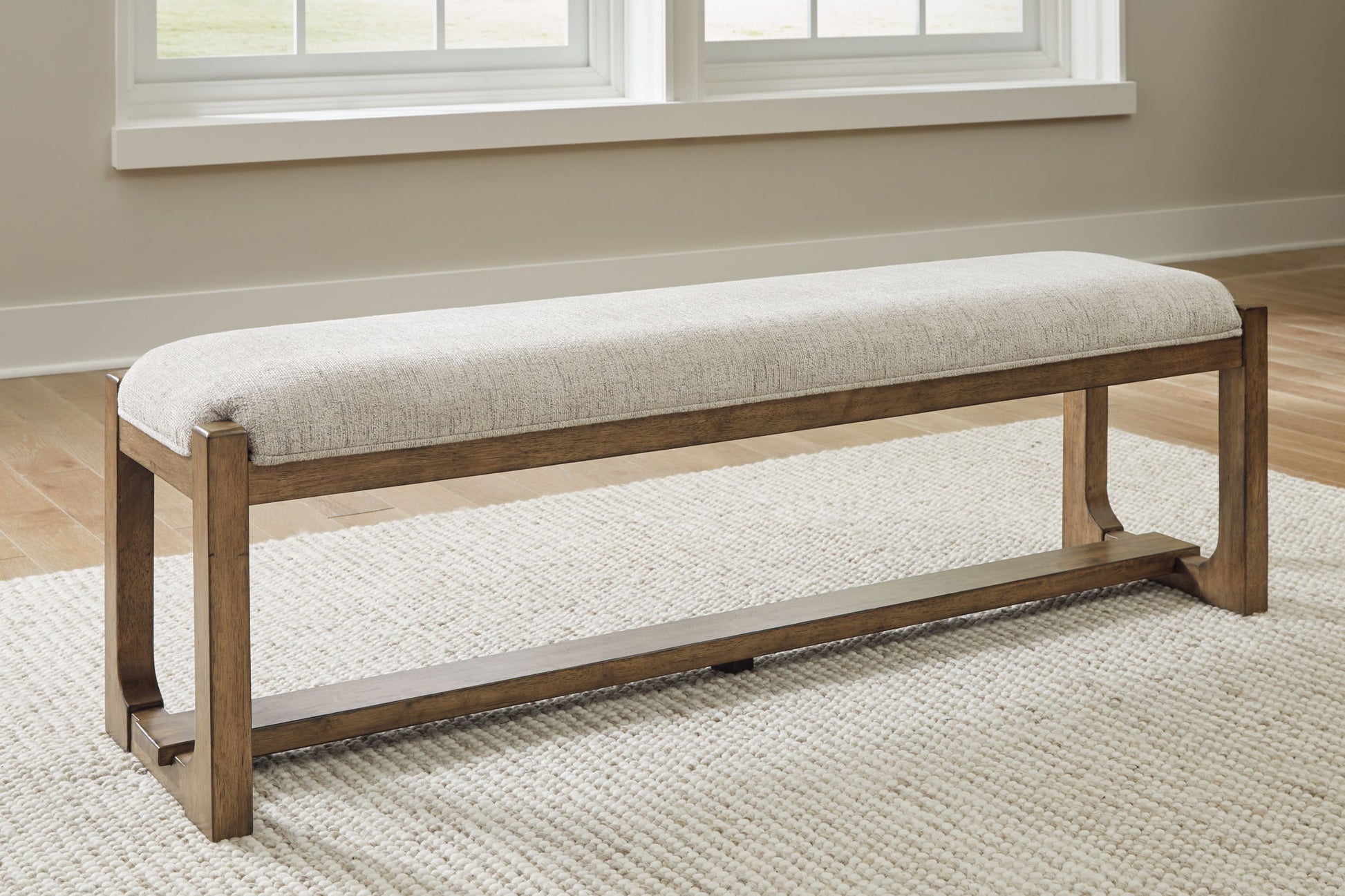 Cabalynn - Oatmeal / Light Brown - Large Uph Dining Room Bench - Hornell Furniture Outlet