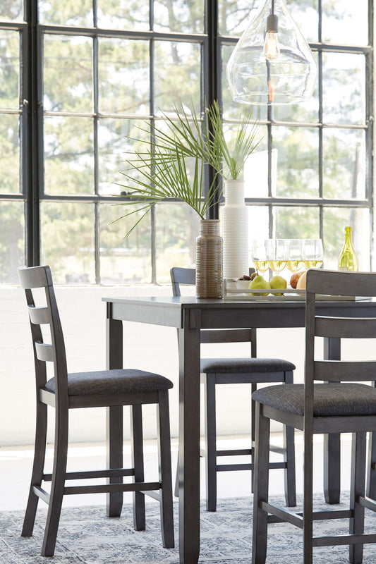 Bridson - Square Counter TBL Set (Set of 5) - Gray - Hornell Furniture Outlet