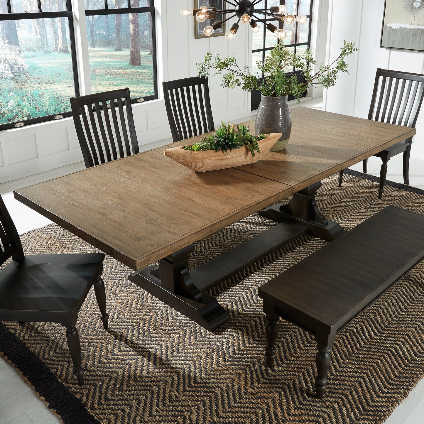 Harvest Home - Trestle Table - Black - Hornell Furniture Outlet