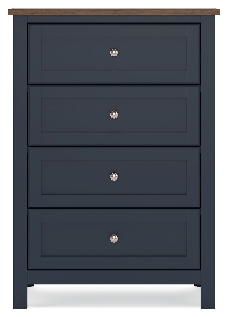 Landocken - Brown / Blue - Four Drawer Chest - Hornell Furniture Outlet
