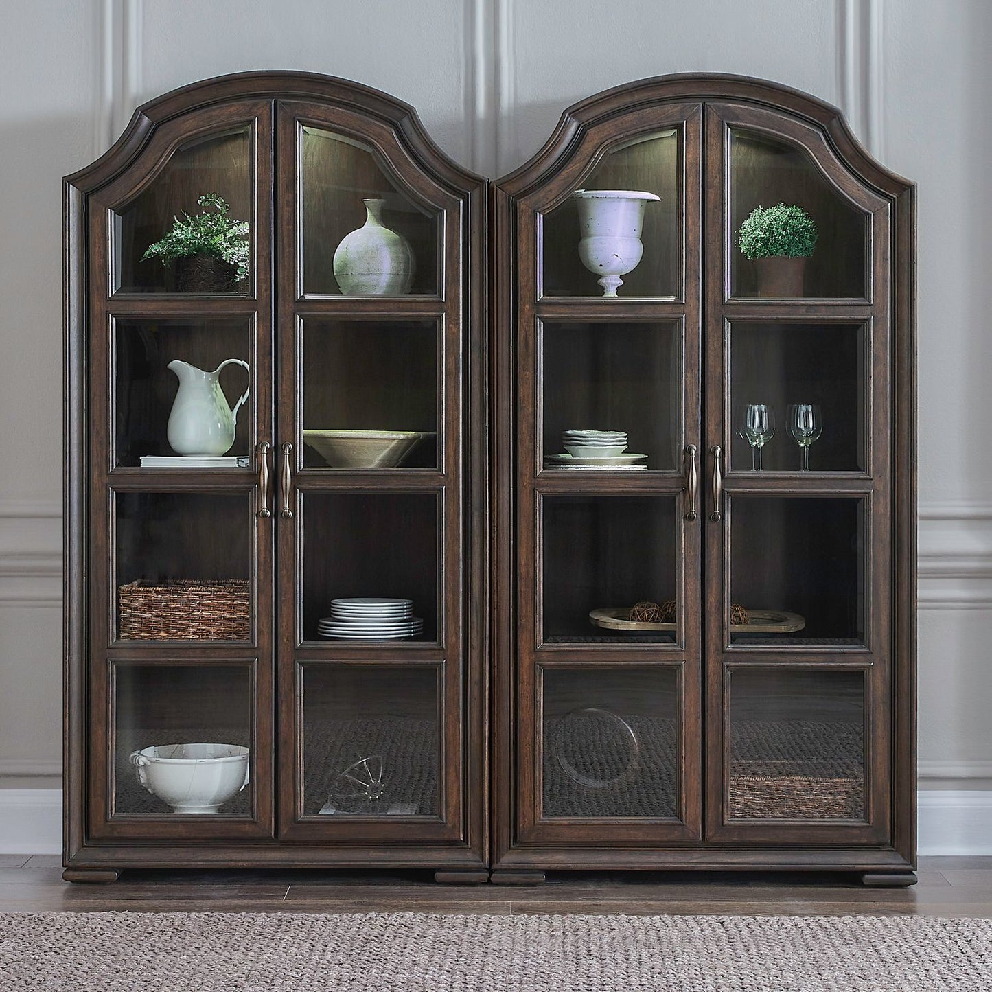 Provence Park - 2 Piece Bunching Cabinet Set - Brown - Hornell Furniture Outlet