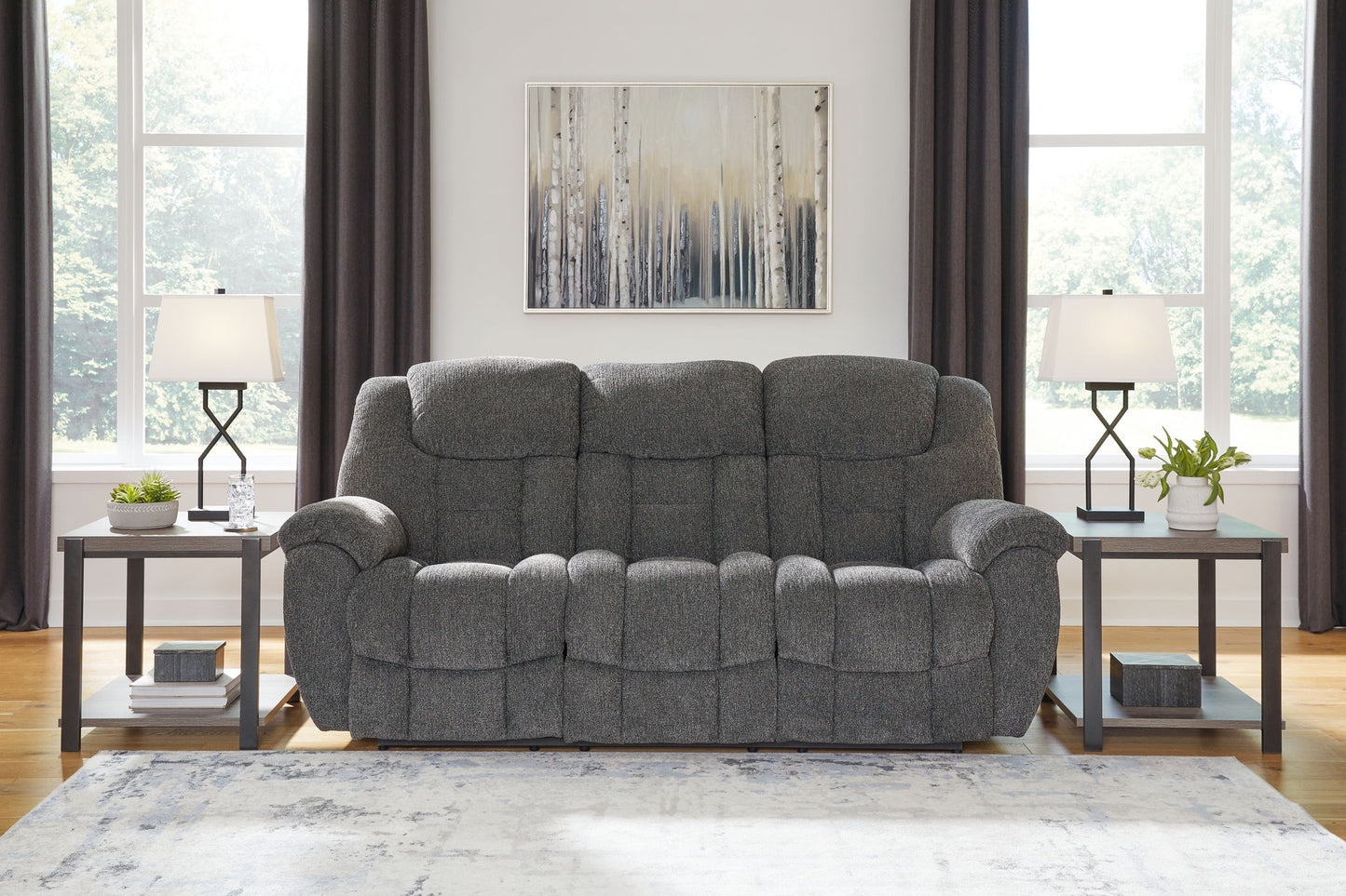 Foreside - Charcoal - Reclining Sofa - Hornell Furniture Outlet