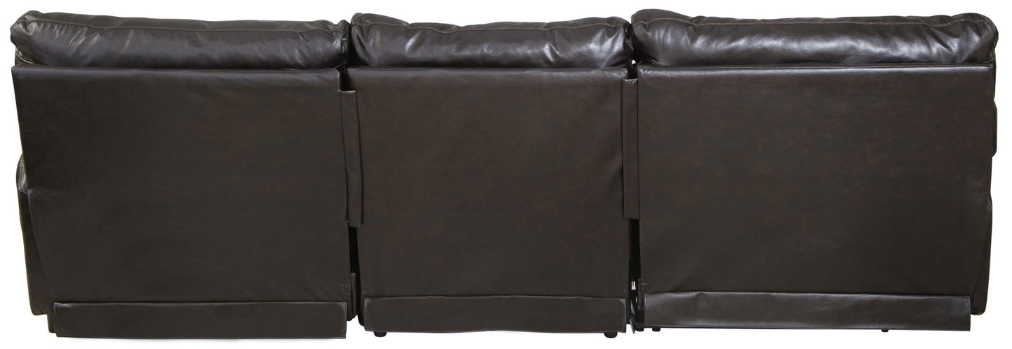 Como - 3 Piece Italian Leather Match Reclining Sectional - Hornell Furniture Outlet