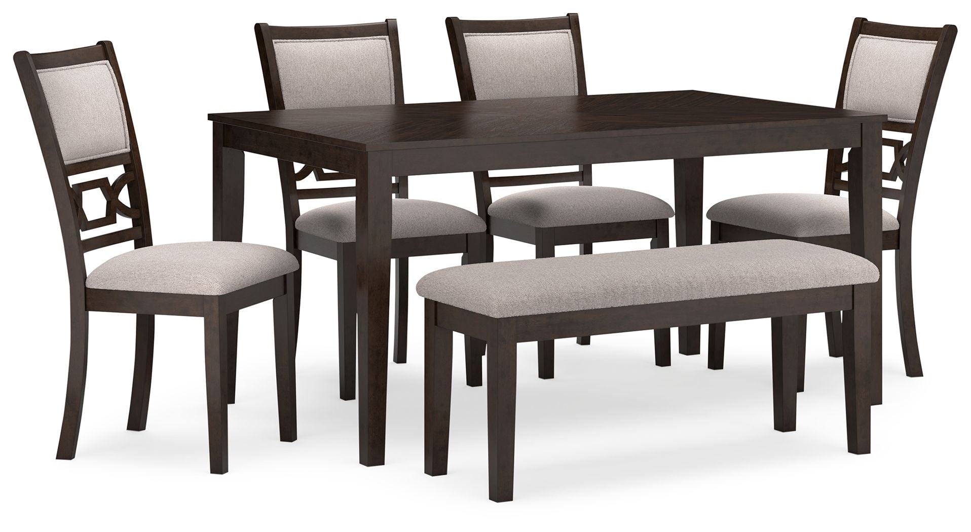Langwest - Brown - Dining Room Table Set (Set of 6) - Hornell Furniture Outlet