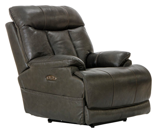 Naples - Power Lay Flat Recliner With Extended Ottoman - Chocolate - Hornell Furniture Outlet