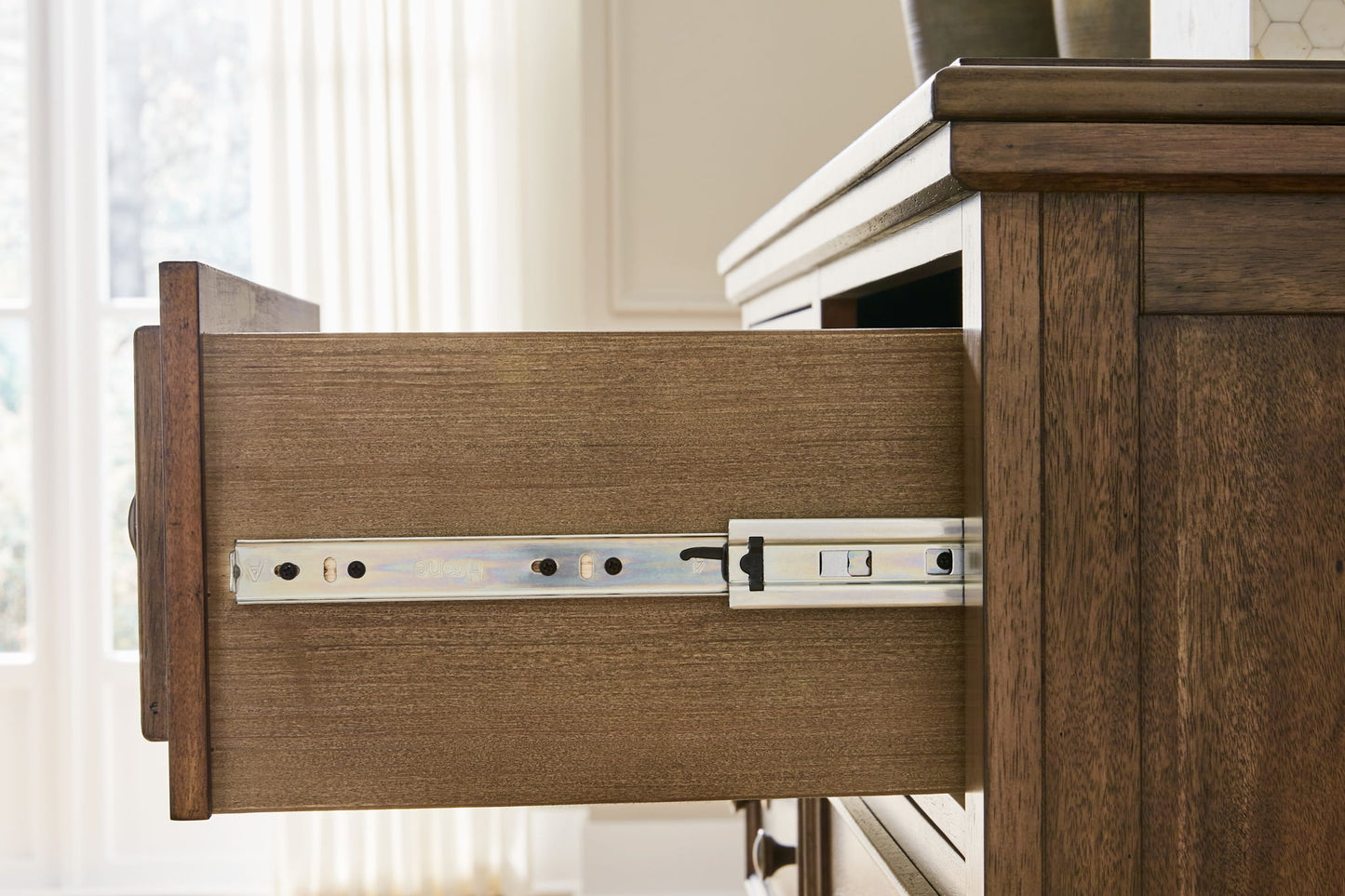 Sturlayne - Brown - Dresser And Mirror - Hornell Furniture Outlet