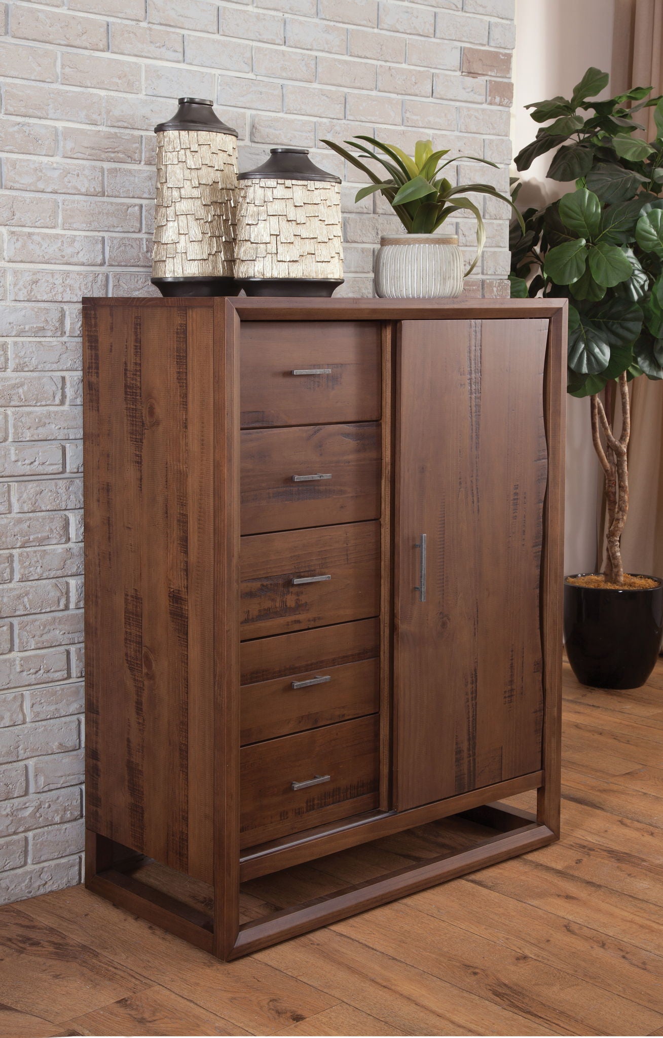 Lofton - Gentleman's Chest - Dark Brown - Hornell Furniture Outlet