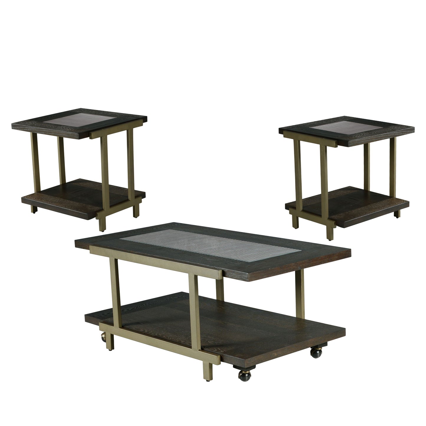 Terrell - 3 Piece Table Set - Brown - Hornell Furniture Outlet