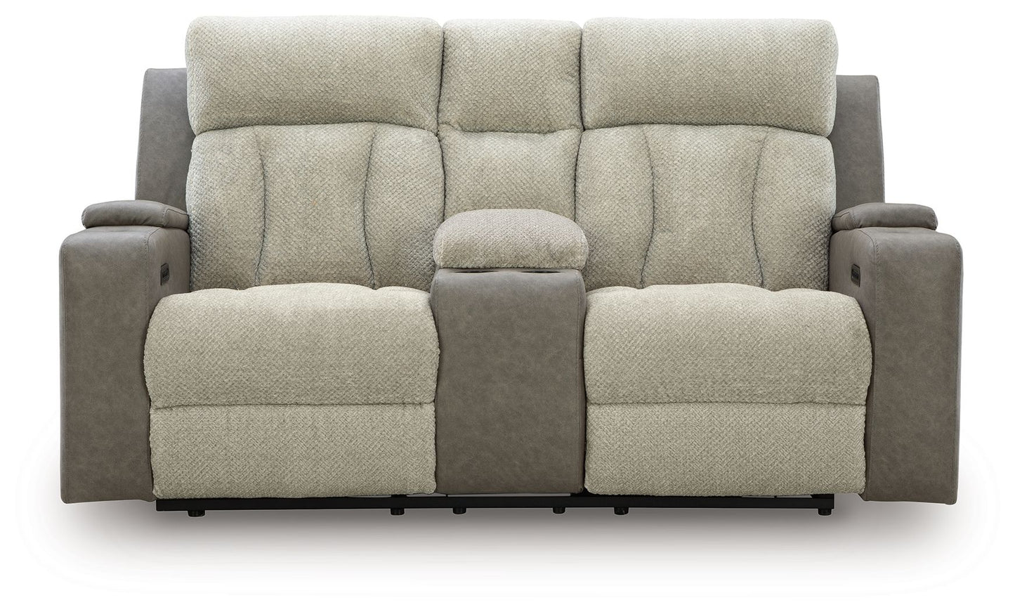 WhipLash - Sisal - Power Reclining Loveseat With Console / Adj Headrest - Hornell Furniture Outlet