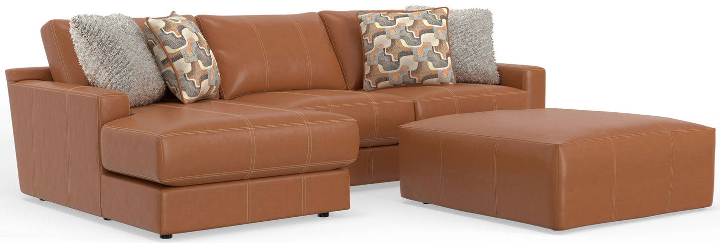 Minori - Italian Leather Sofa / Chaise And Cocktail Ottoman - Hornell Furniture Outlet