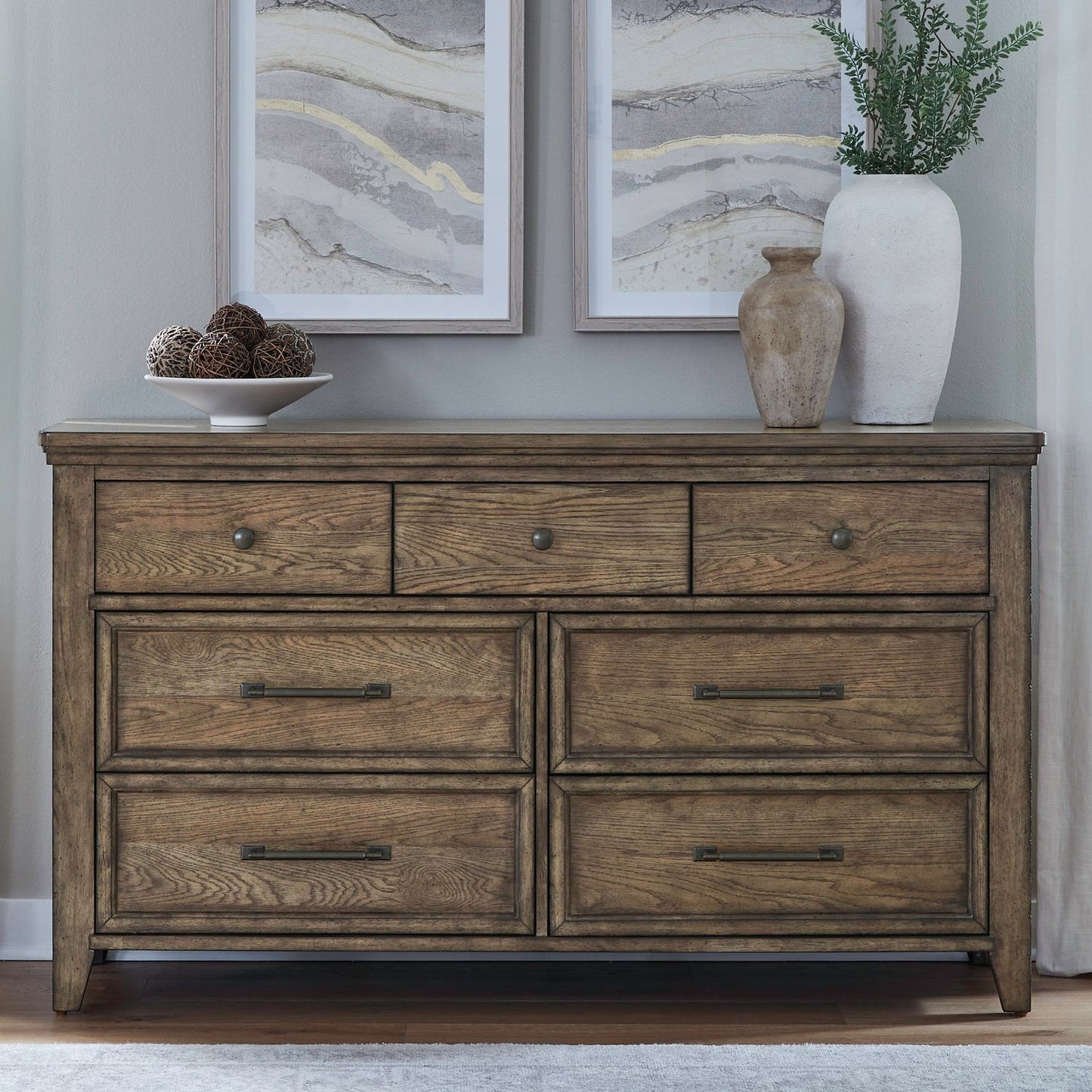 Carolina Park - 7 Drawer Dresser - Brown - Hornell Furniture Outlet