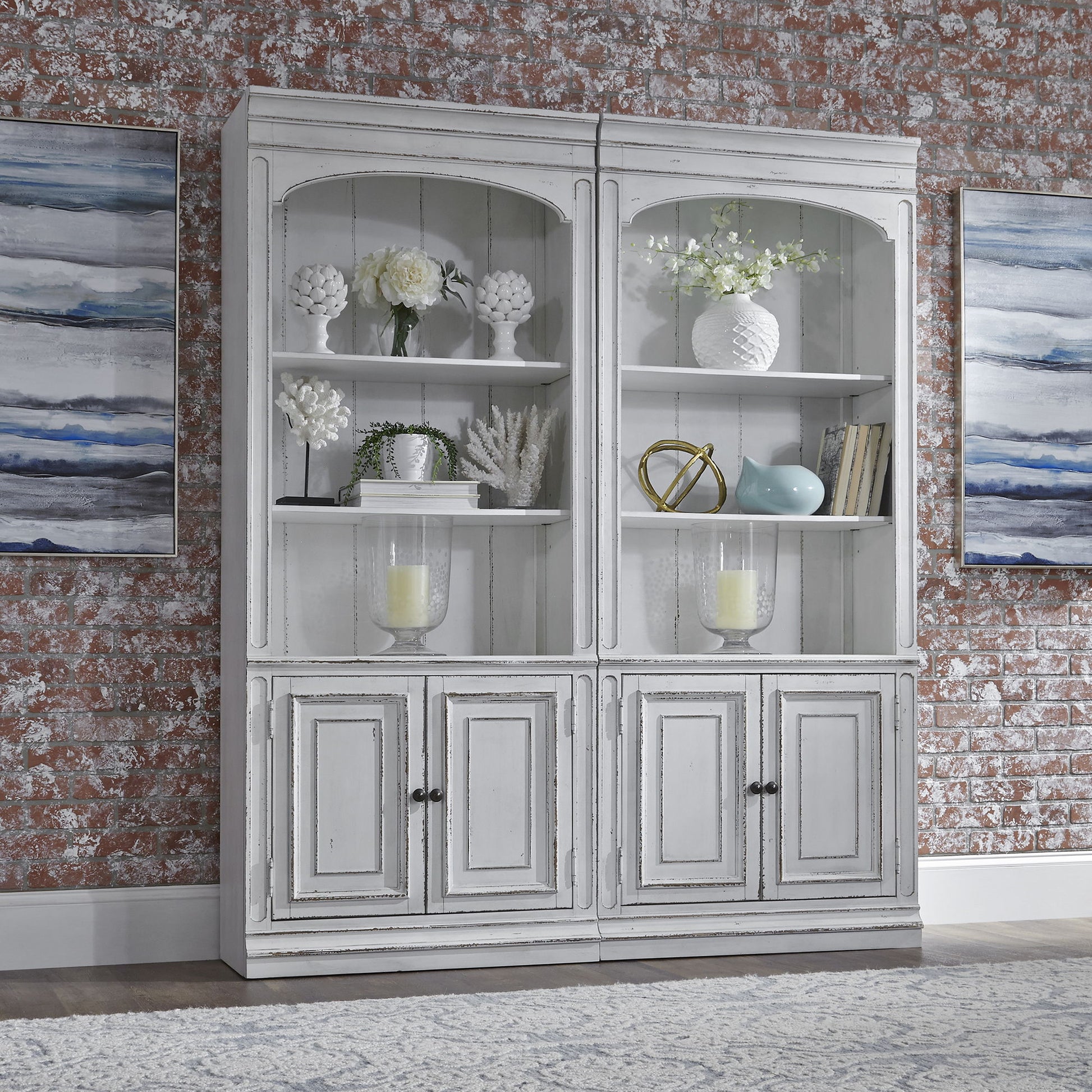 Magnolia Manor - Bunching Bookcase - White - Hornell Furniture Outlet