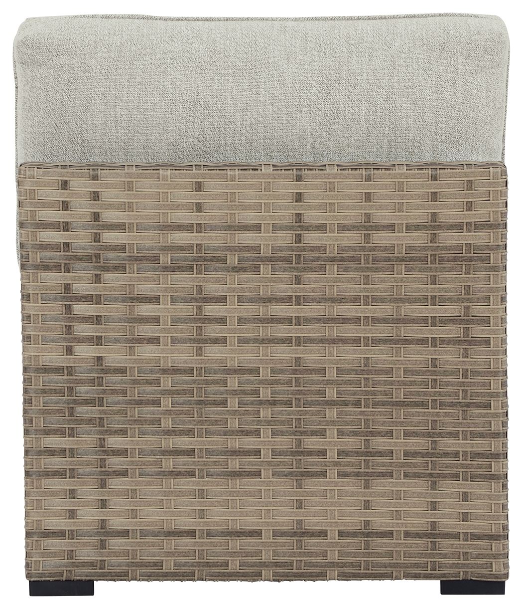 Calworth - Beige - Armless Chair w/Cushion (Set of 2) - Hornell Furniture Outlet