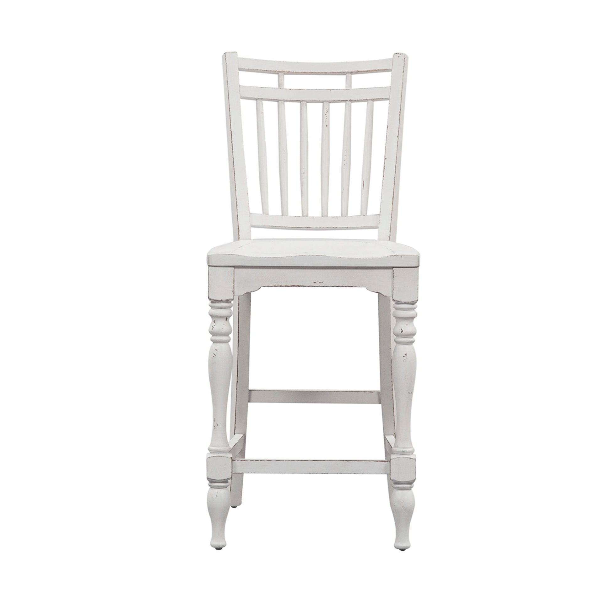 Magnolia Manor - Spindle Back Counter Chair - White - Hornell Furniture Outlet