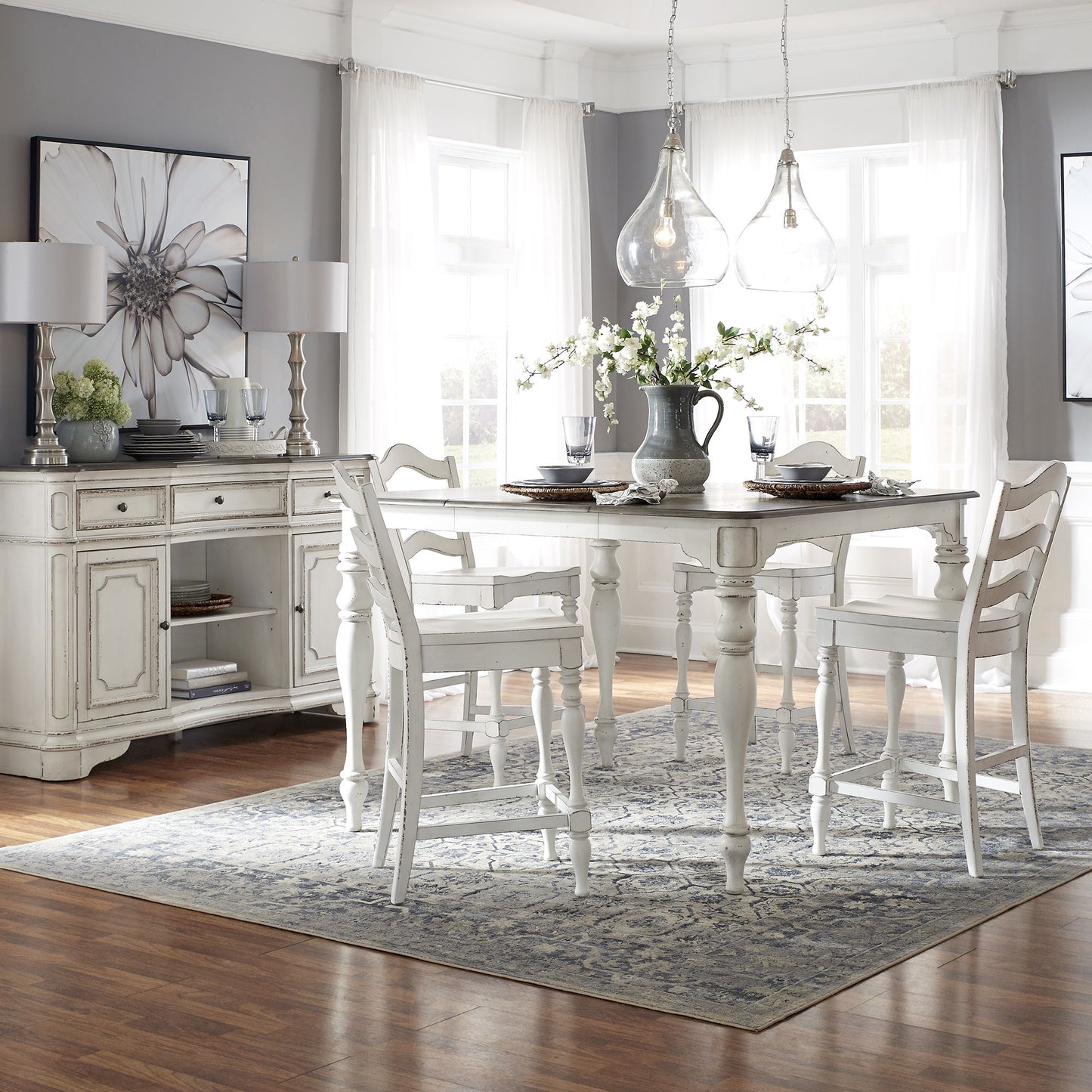 Magnolia Manor - Gathering Table Set - Hornell Furniture Outlet