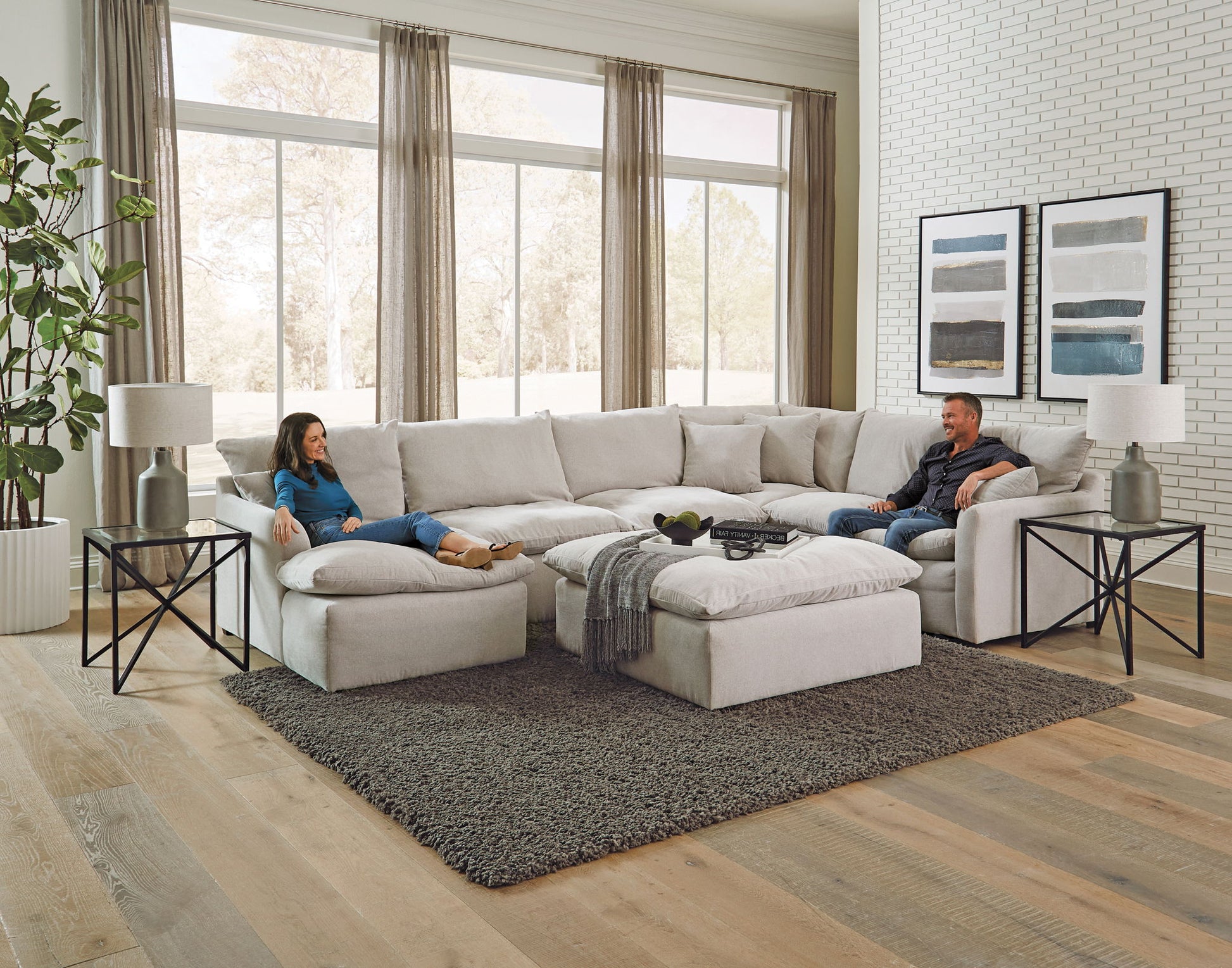 Harper - Sectional With Cocktail Ottoman - Hornell Furniture Outlet