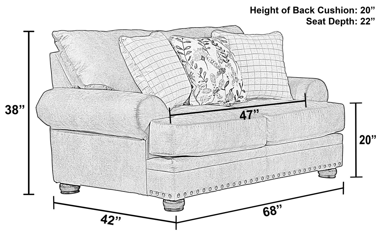 Briarcliff - Loveseat - Pebble - Hornell Furniture Outlet