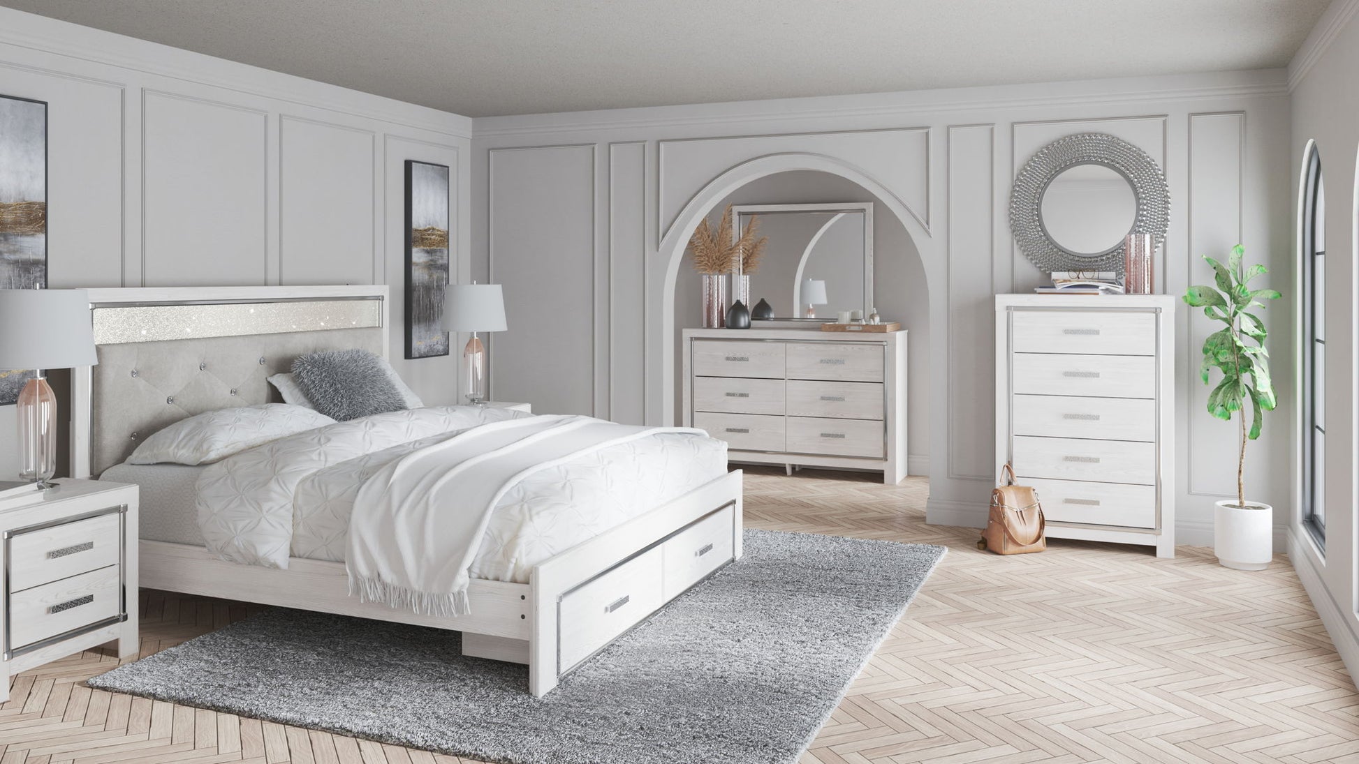 Altyra - Upholstered Storage Bedroom Set - Hornell Furniture Outlet