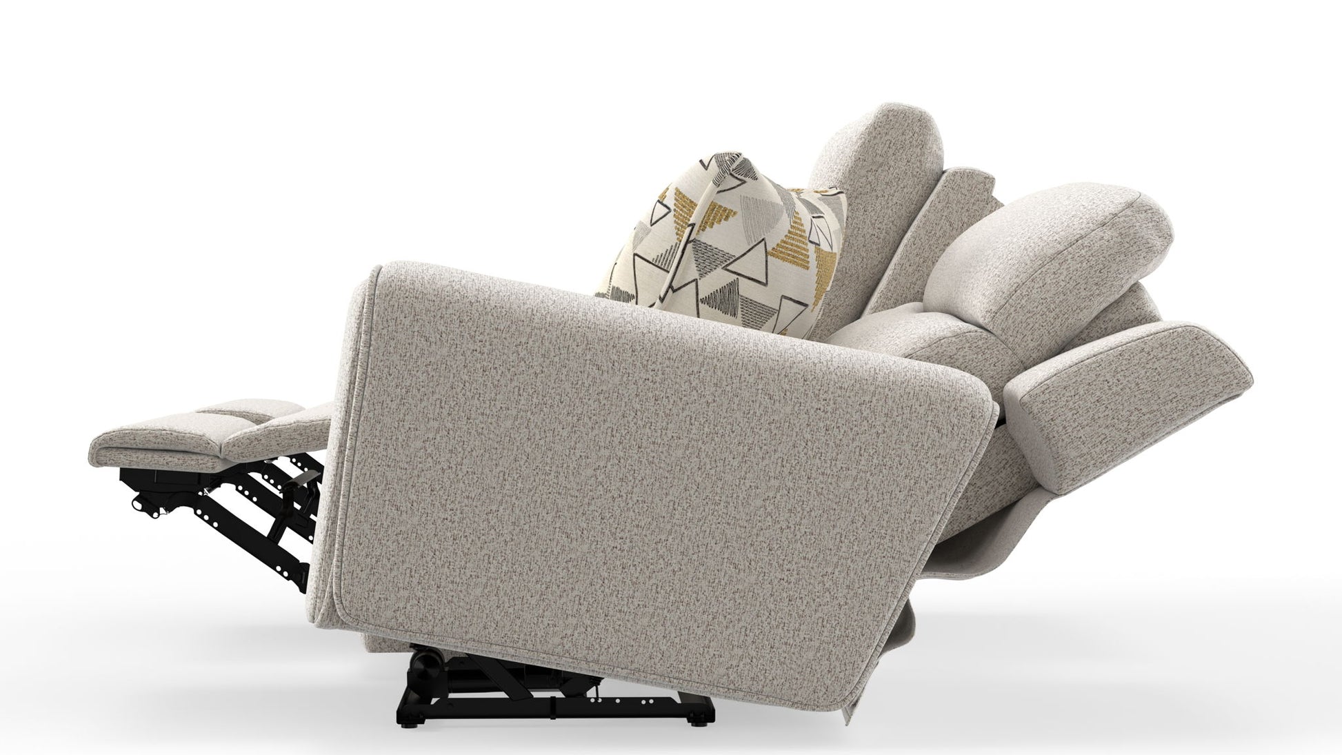 Micah - Power Headrest Power Deep Seat Reclining Console Loveseat - Oatmeal - Hornell Furniture Outlet