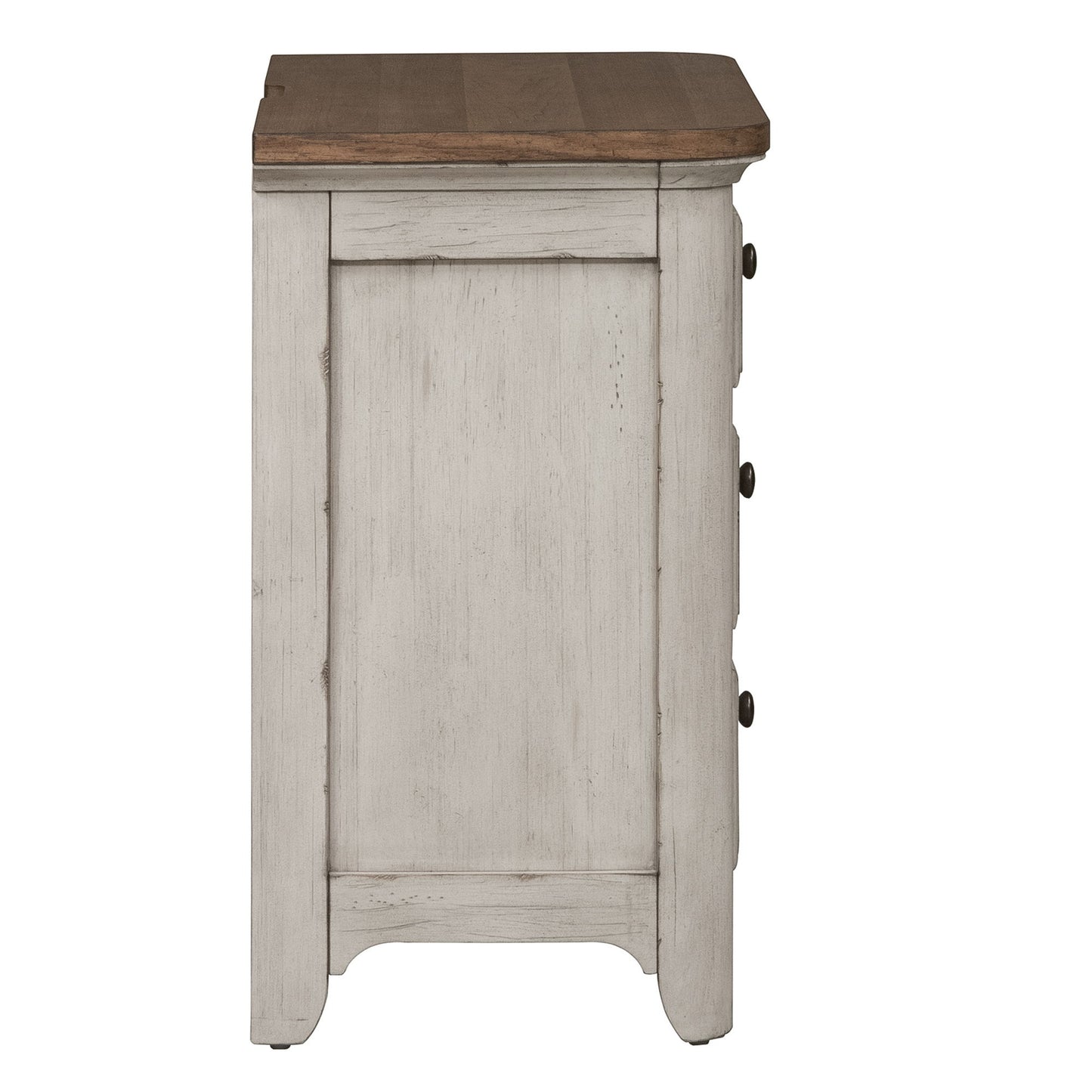Farmhouse Reimagined - 3 Drawer Nightstand With Charging Station - White - Hornell Furniture Outlet