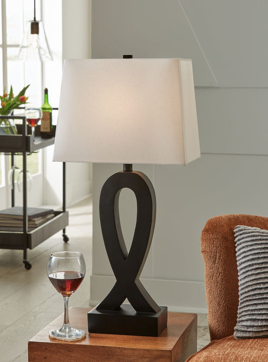 Markellton - Black - Poly Table Lamp (Set of 2) - Hornell Furniture Outlet