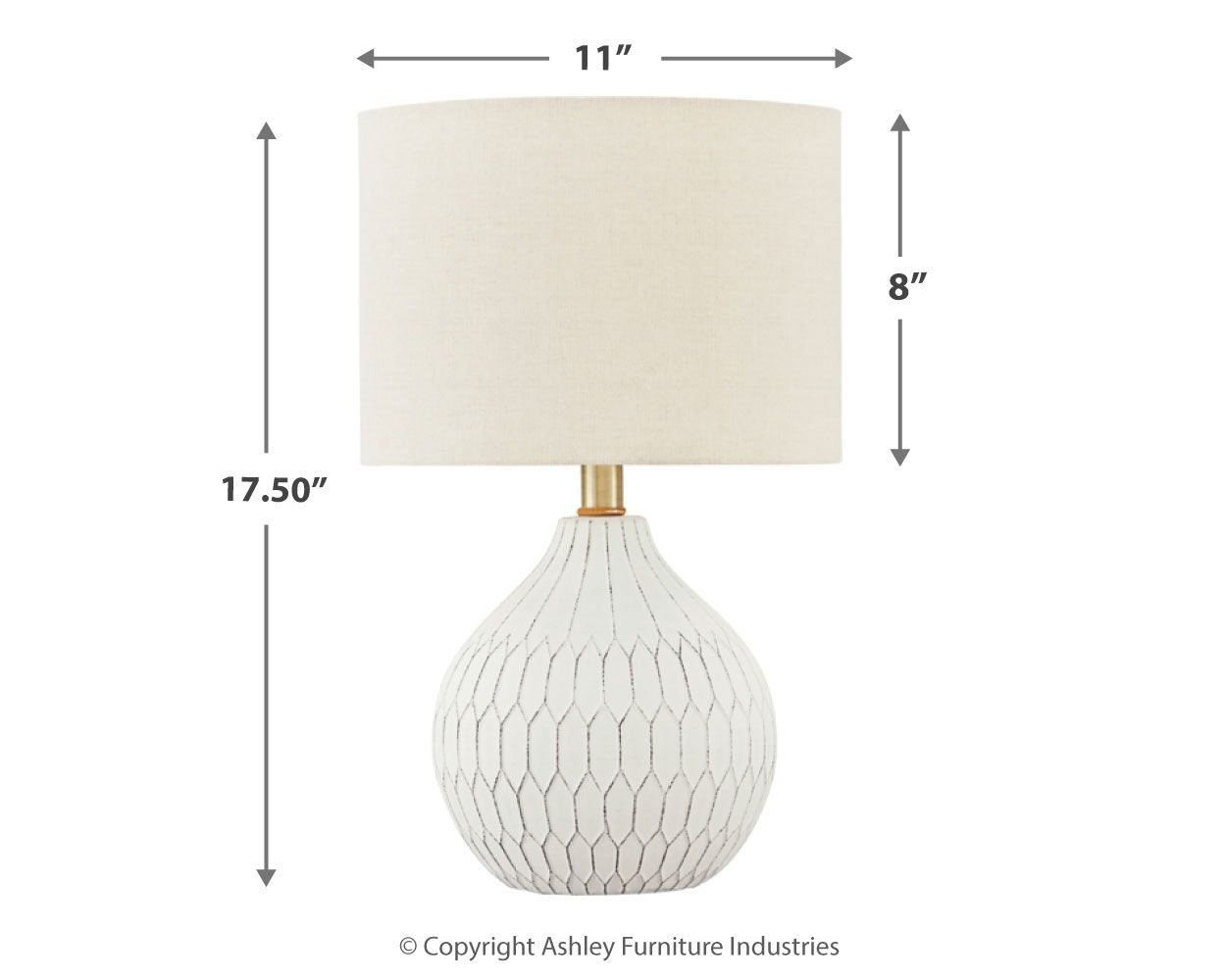 Wardmont - White - Ceramic Table Lamp - Hornell Furniture Outlet