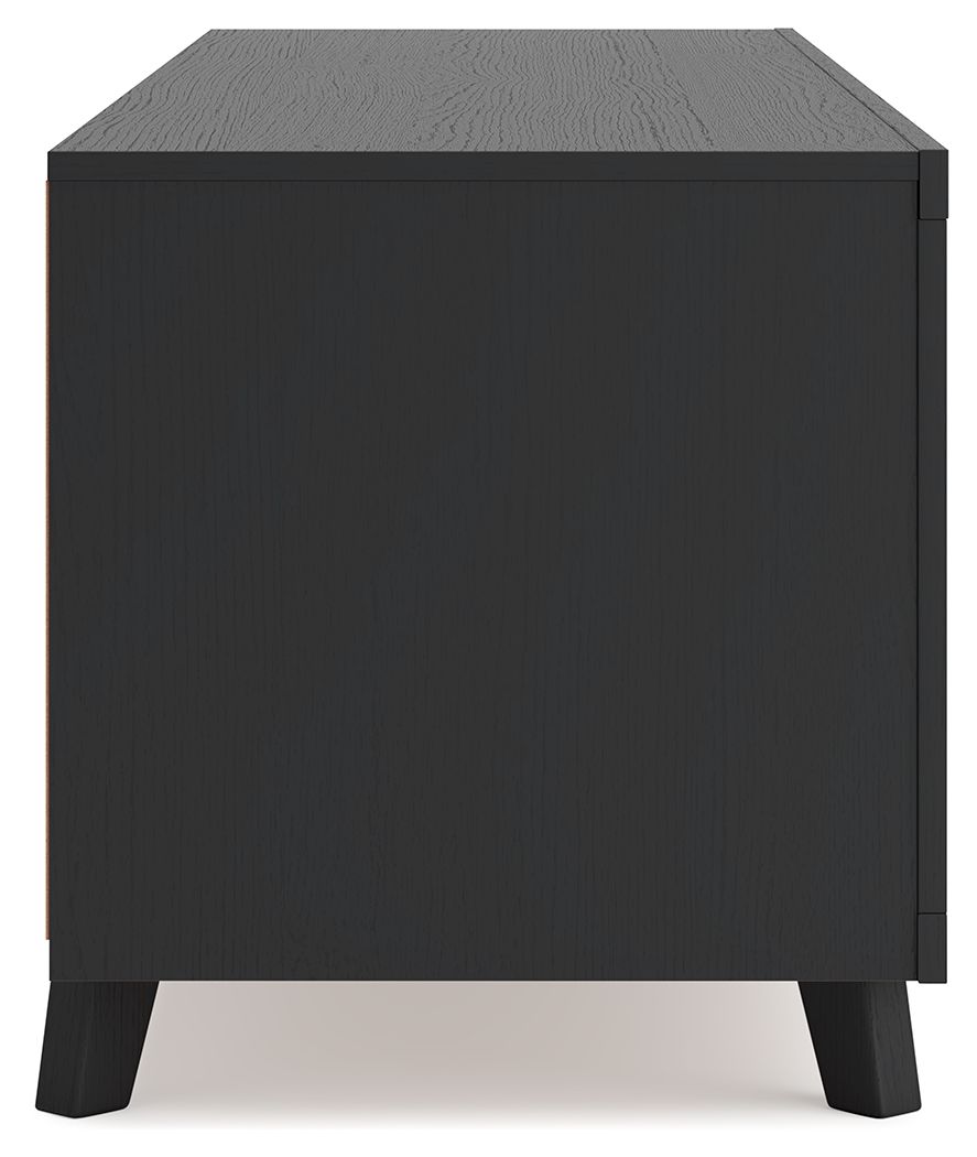 Danziar - Black - Extra Large TV Stand - Hornell Furniture Outlet