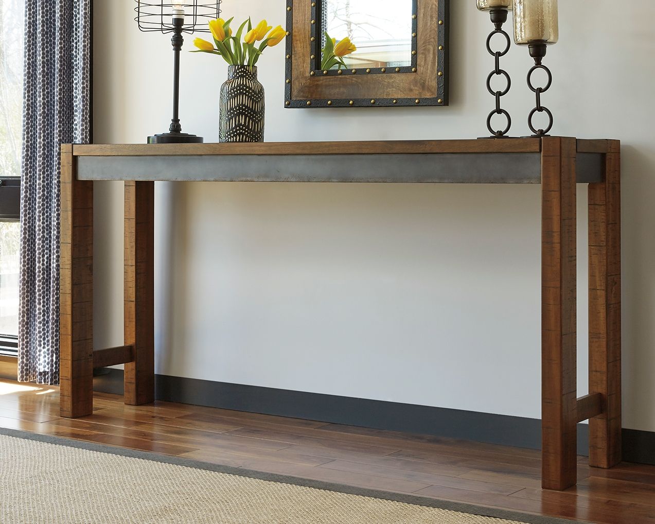 Torjin - Dark Brown - Long Counter Table - Hornell Furniture Outlet