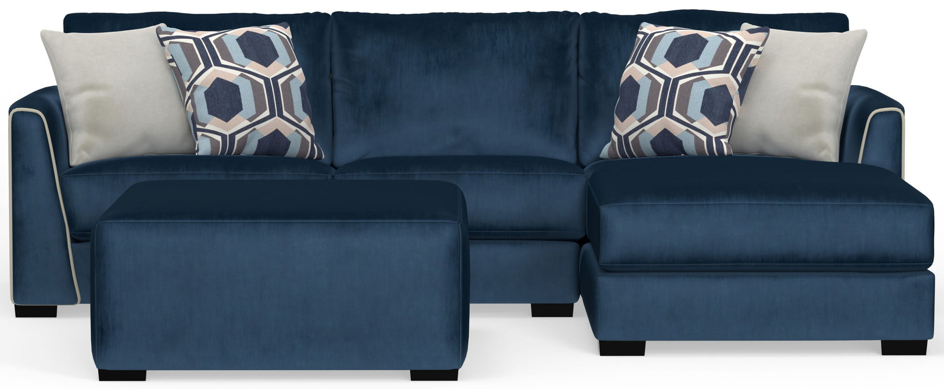 Jetson - Sectional With Comfort Coil Seat Cushions, Included Accent Pillows & Cocktail Ottoman - Hornell Furniture Outlet