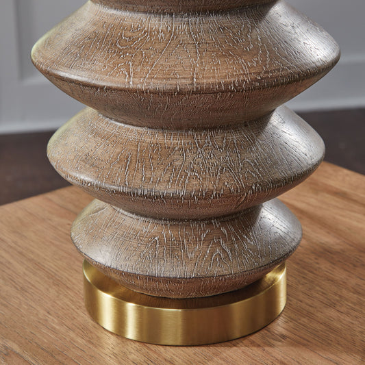 Jyllyard - Brown / Gold Finish - Poly Table Lamp - Hornell Furniture Outlet