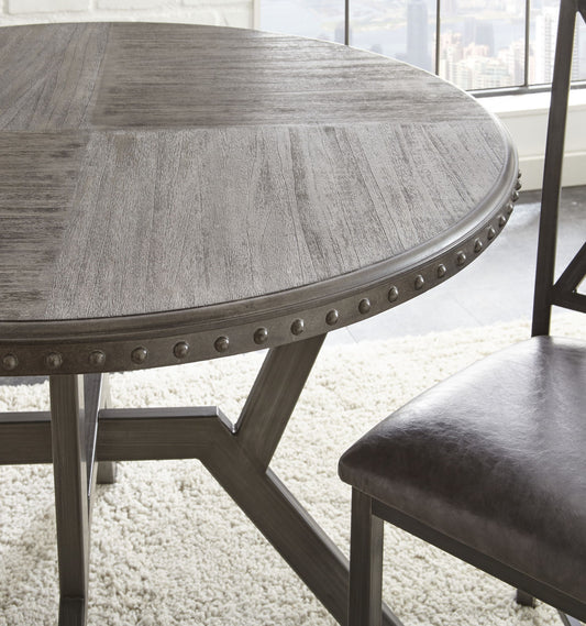 Alamo - Round Dining Table - Dark Gray - Hornell Furniture Outlet