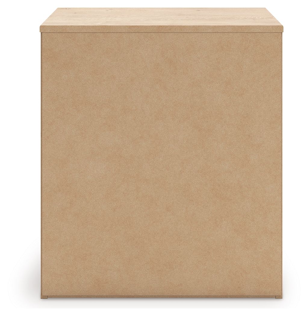 Sanginlane - Tan - Two Drawer Night Stand - Hornell Furniture Outlet