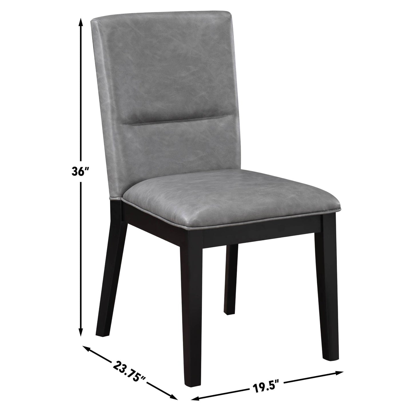 Amy - Faux Leather Side Chair (Set of 2) - Gray - Hornell Furniture Outlet