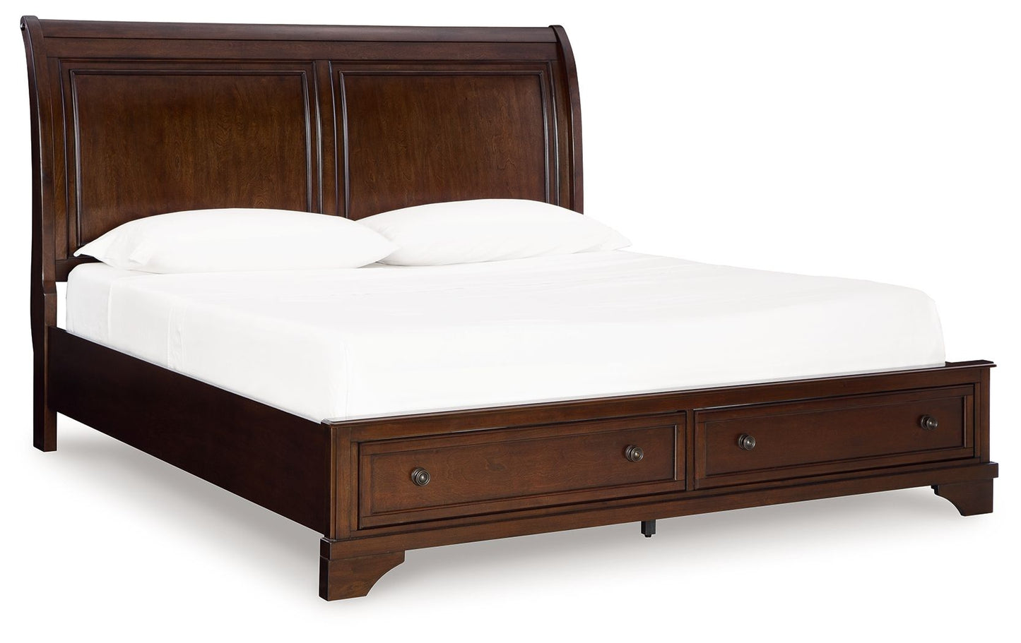 Trellington - Brown - King Sleigh Storage Bed - Hornell Furniture Outlet