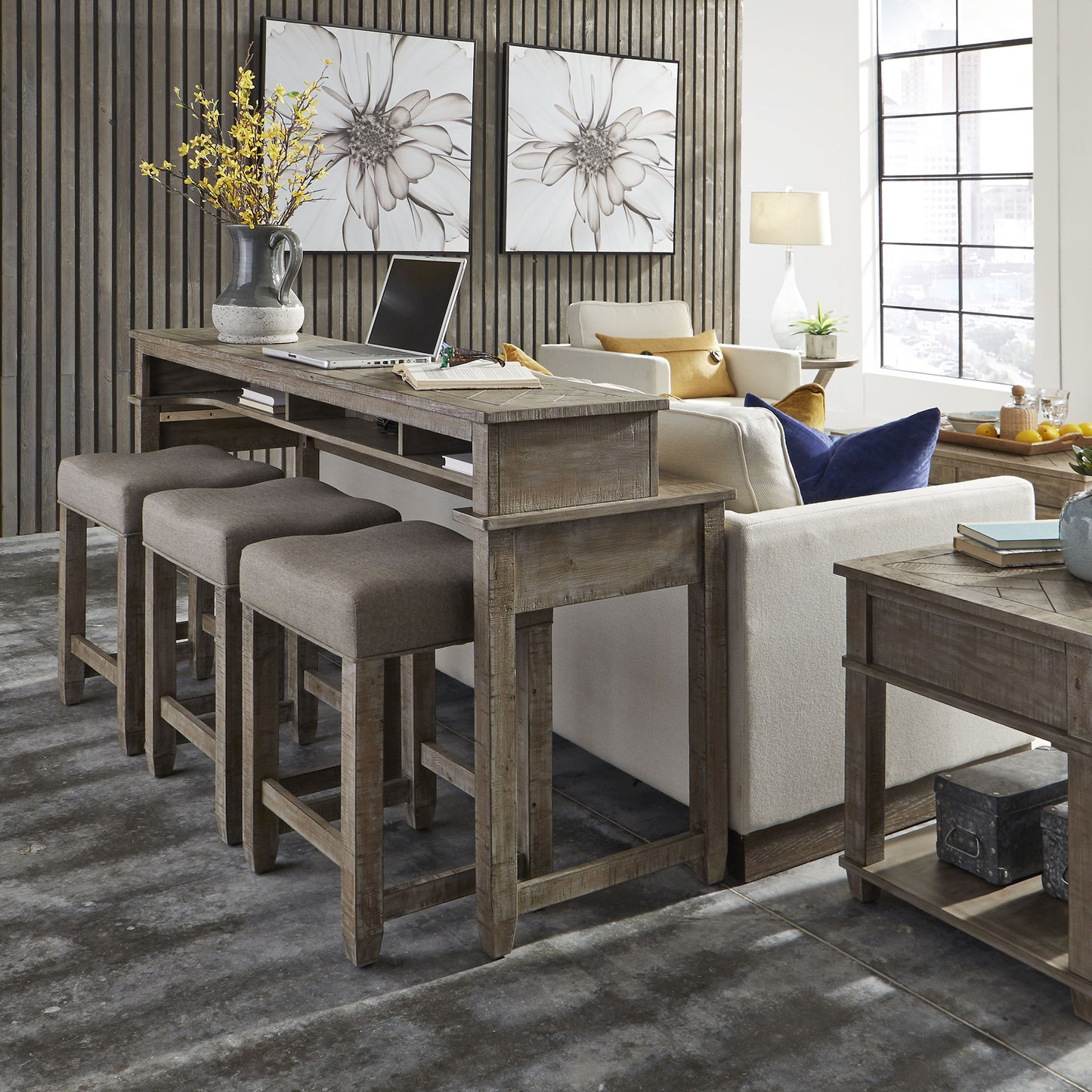 Parkland Falls - Console Bar Table - Light Brown - Hornell Furniture Outlet