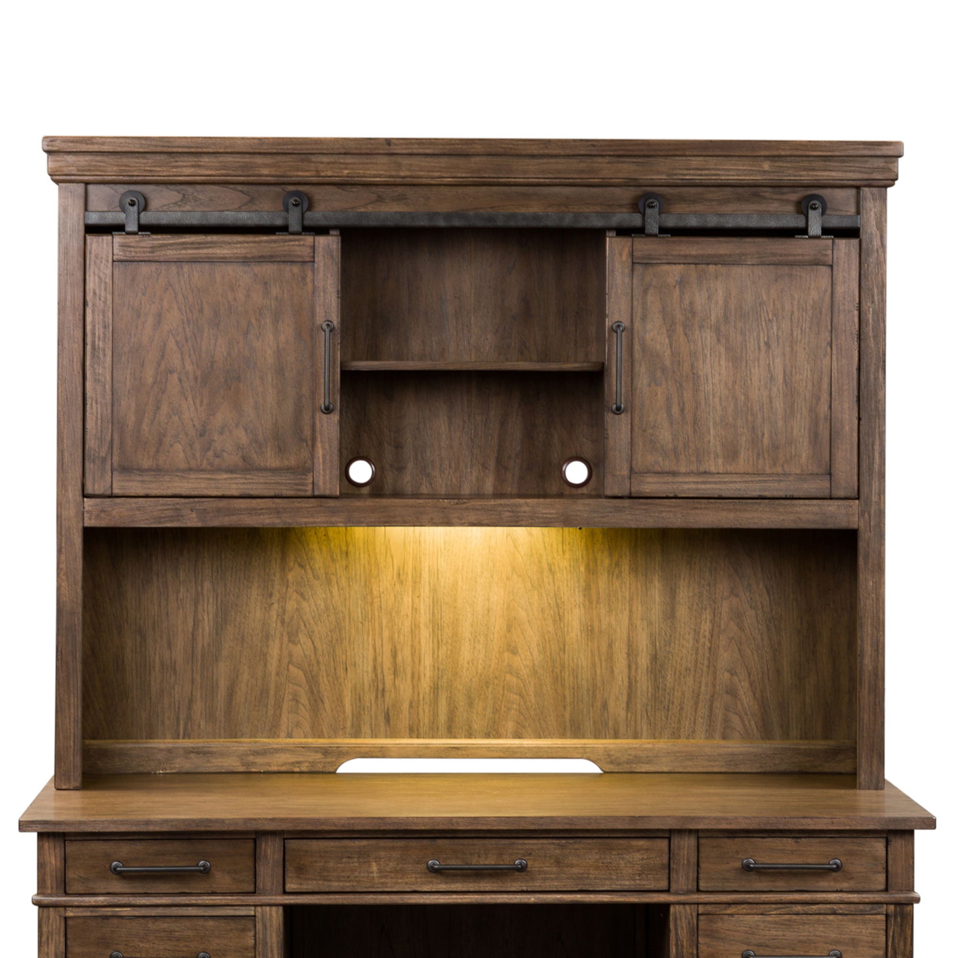 Sonoma Road - Credenza Hutch - Light Brown - Hornell Furniture Outlet