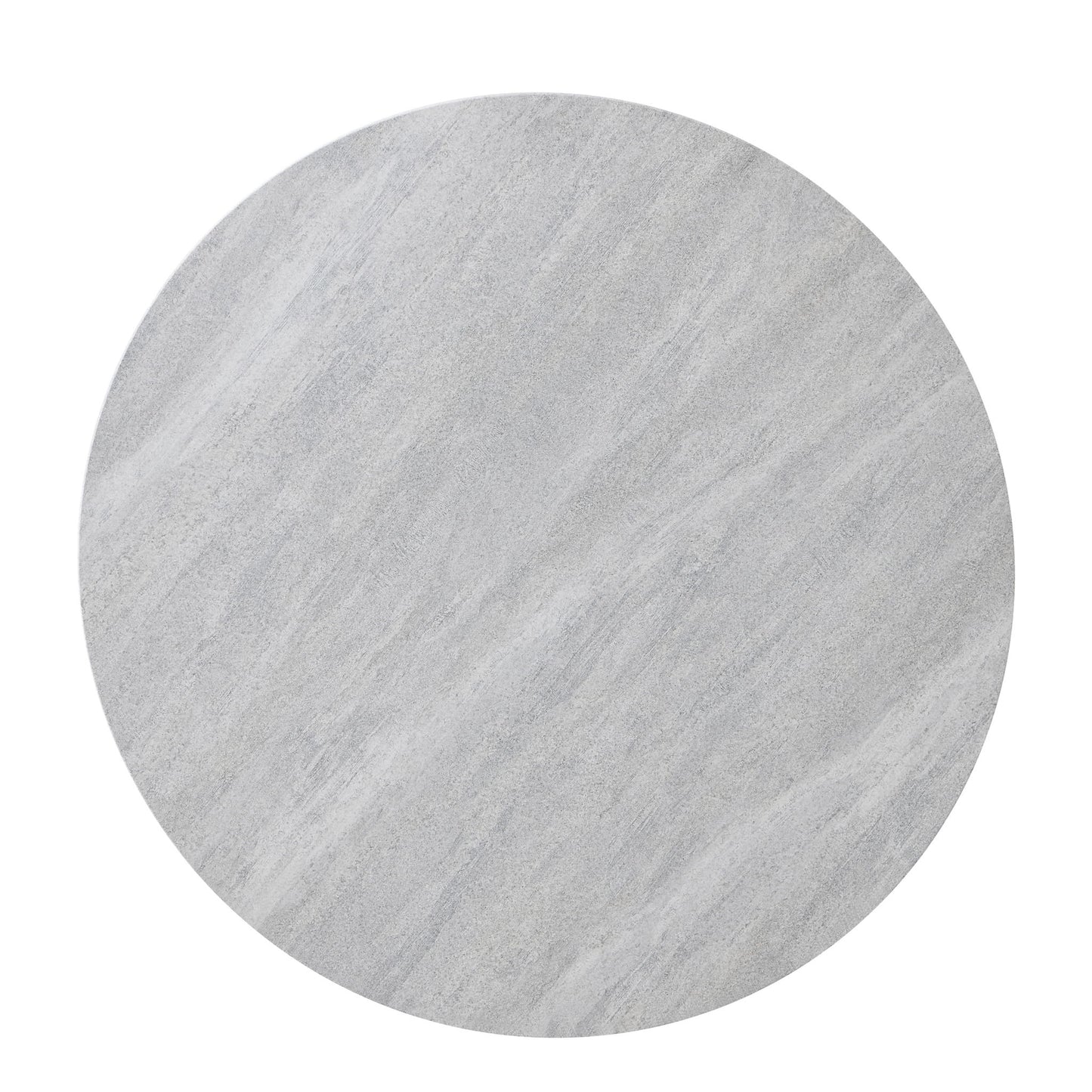 Keyla - Faux Marble Round End Table - Gray - Hornell Furniture Outlet