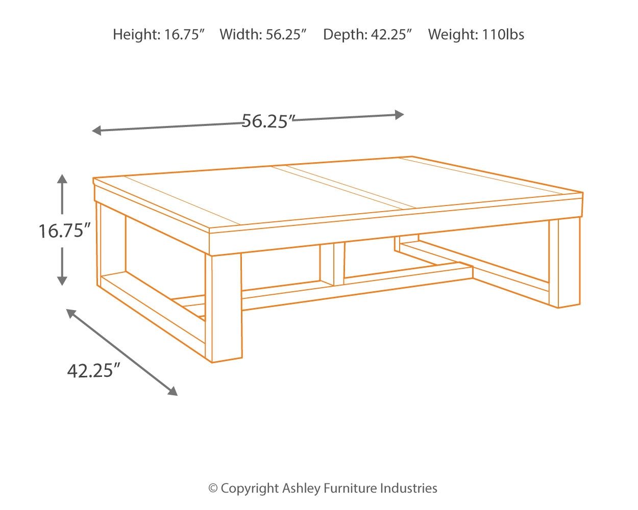 Watson - Dark Brown - Rectangular Cocktail Table - Hornell Furniture Outlet