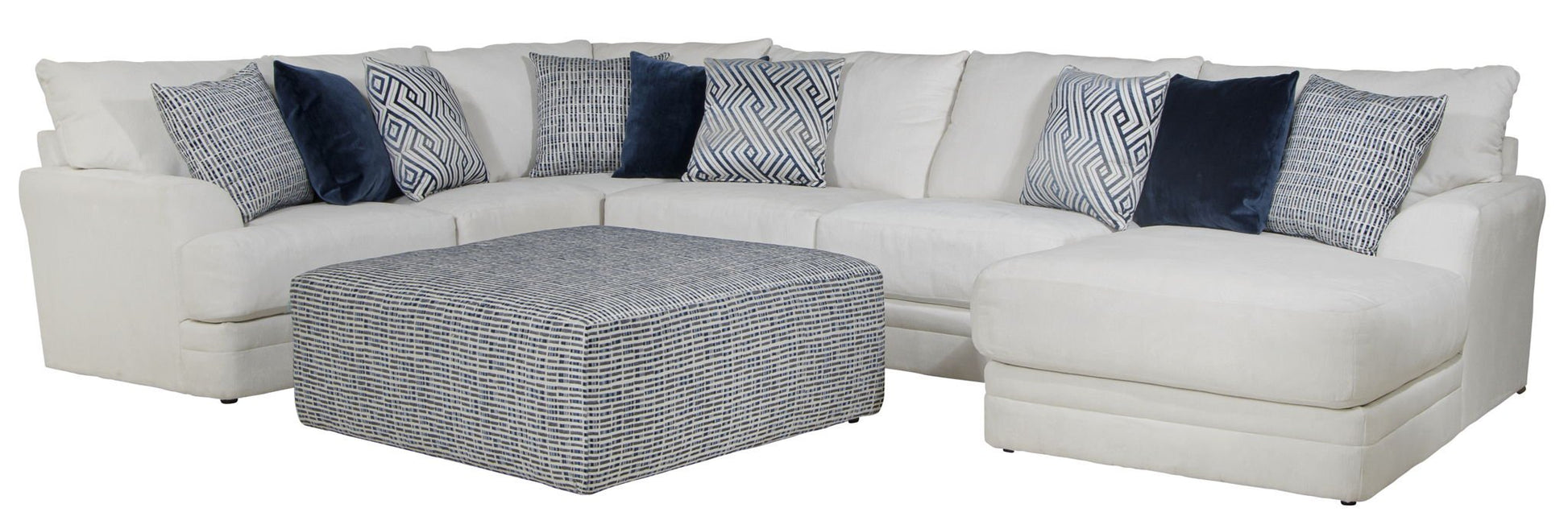 Polaris - Sectional With Comfort Coil Seating, 9 Included Accent Pillows And Included Cocktail Ottoman - Hornell Furniture Outlet