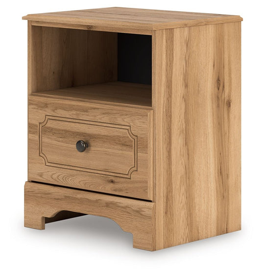 Aleaport - Warm Brown - One Drawer Night Stand - Hornell Furniture Outlet