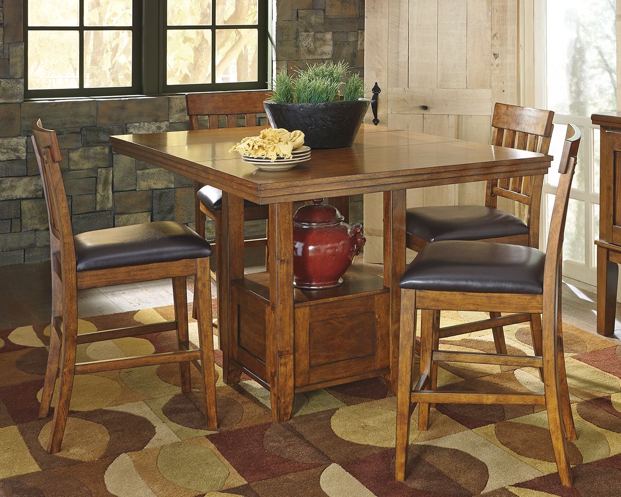 Ralene - Medium Brown - Rectangular Dining Room Counter Extension Table - Hornell Furniture Outlet