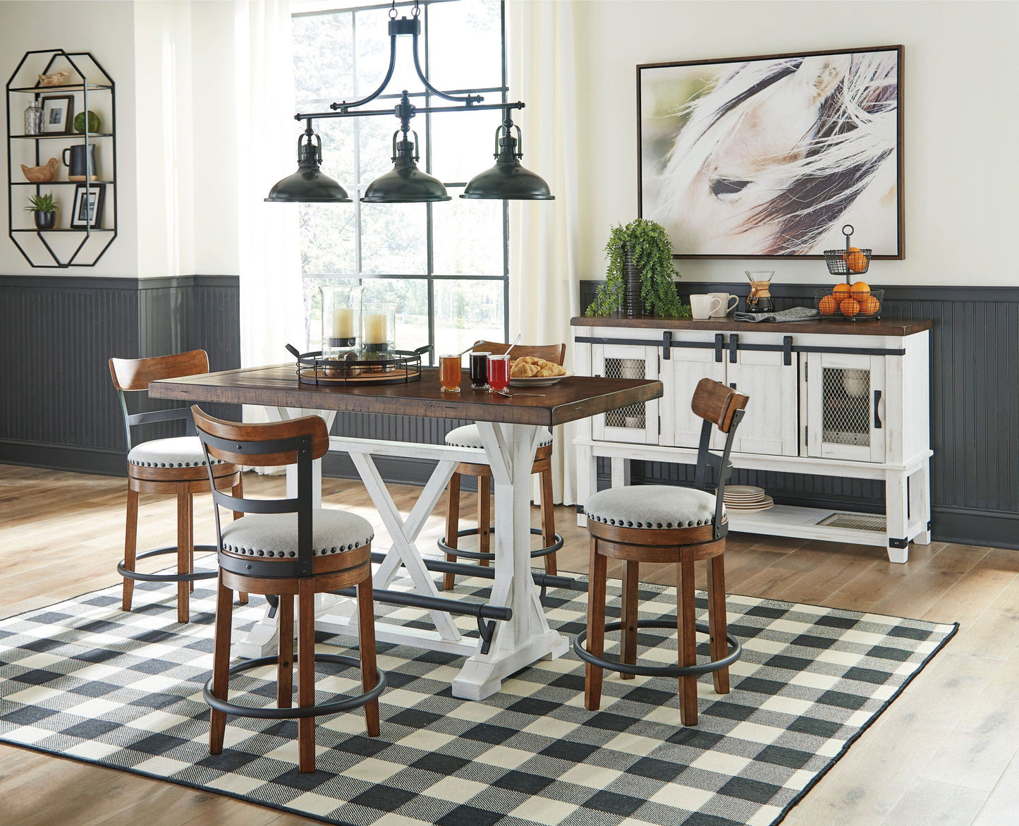 Valebeck - Counter Height Table Set - Hornell Furniture Outlet