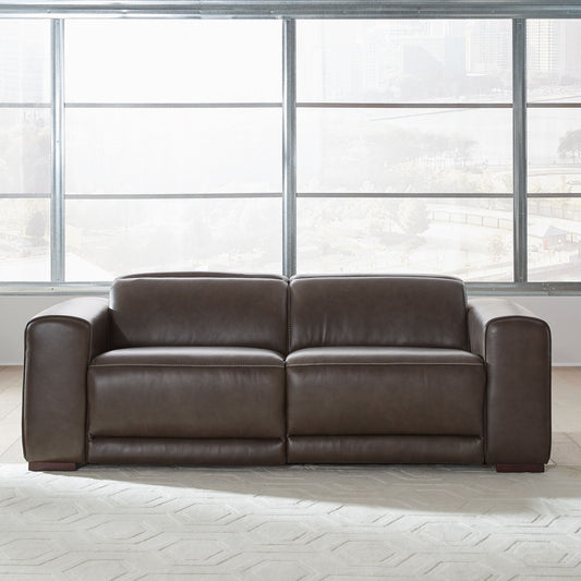 Deacon - 2 Piece Sofa - Boston Charcoal Leather - Hornell Furniture Outlet