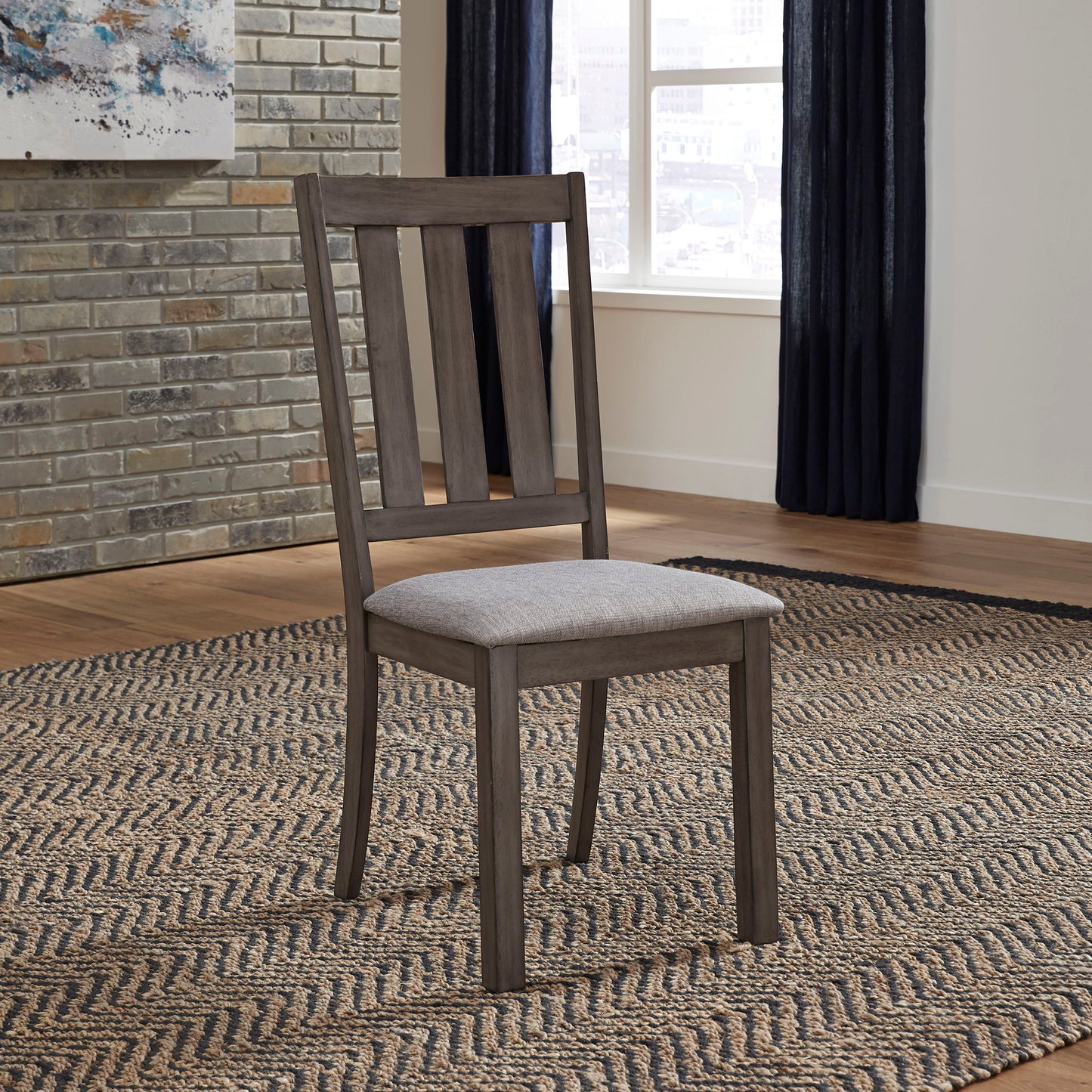 Tanners Creek - Slat Back Side Chair - Dark Gray - Hornell Furniture Outlet